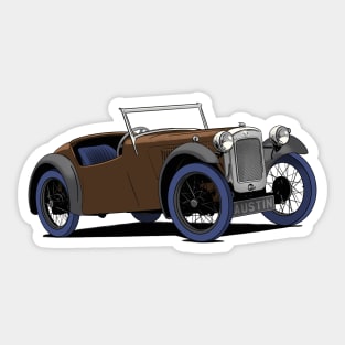 Austin Seven (7) Vintage Automobile in Brown Sticker